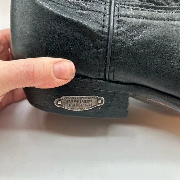 Code West women’s black Leather Cowgirl boots Toe Guard 9.5 D USA Vintage - Picture 6 of 16